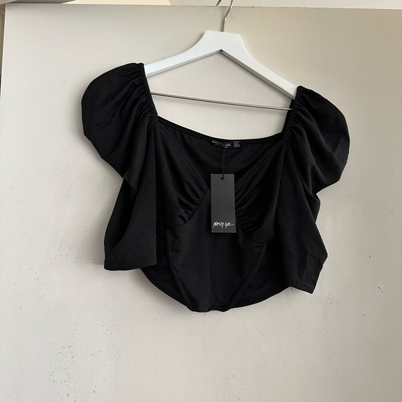 Nasty Gal Black Crop Top NWT - Picture 1 of 2